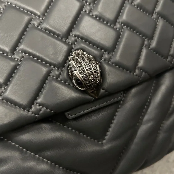 Kurt Geiger London XXL Gray Leather Quilted Shoulder Bag - Picture 7 of 8